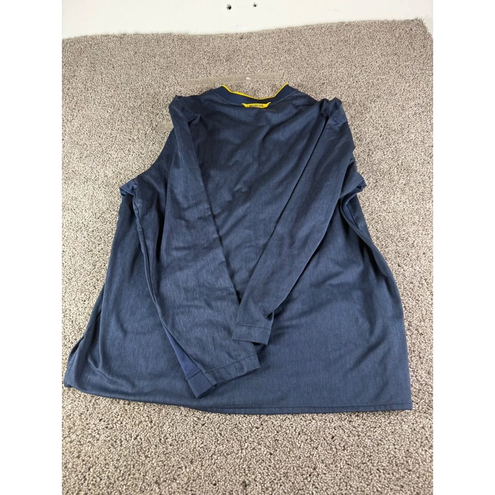 Jordan Michigan Wolverines Mens XXL Navy Blue 1/4 Zip Pullover Jacket Jumpman